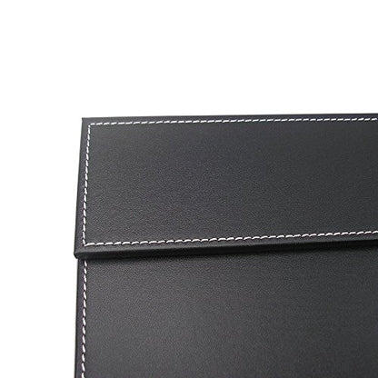 KINGFOM Ultra-Smooth PU Leather Desk Pad & Mat Office Desk Drawing & Writing Board A3/ A4 File Paper Clip Table Protector Mat on Top Large 24''x18'' (Black) - color: Black-a005