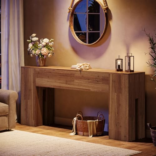 Tribesigns 71-Inch Long Console Table for Entryway, Farmhouse Sofa Console Behind Couch, Entry Table for Hallway, Foyer, Living Room, Rustic Wood - color: Rustic Wood