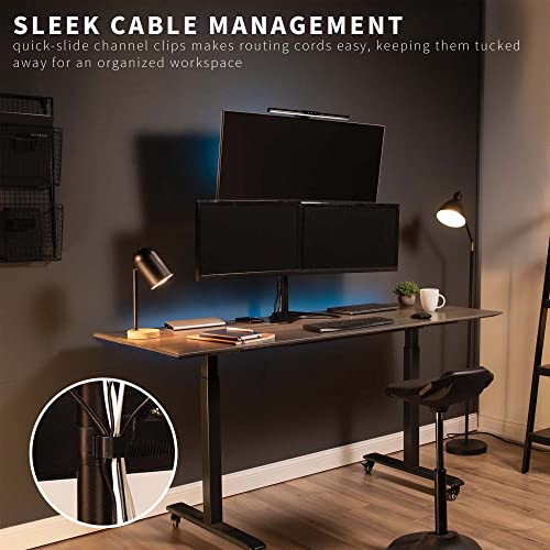 VIVO Triple LCD LED Computer Monitor Desk Stand, Free Standing Heavy Duty Fully Adjustable Mount for 3 Screens up to 30 inches STAND-V003E - size: 13" to 30" screens, style: Freestanding
