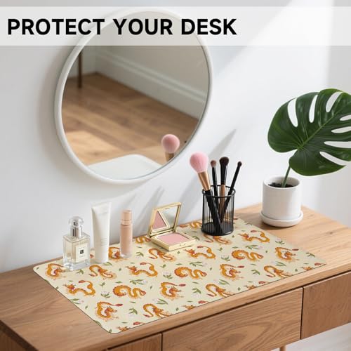 AUPET PU Leather Desk Pad Protector Blotter, Animal 35 x 17in Large Mouse Pad,Cute Office Desk Mat,Waterproof Non-Slip Desk Writing Drawing Pad for Office Home Game (Dragons) - color: Dragons