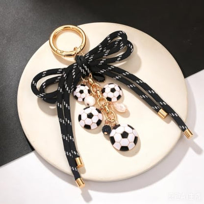 PHALIN Football Baseball Basketball Golf Bag Charms Keychain for Women Men Bow Purse Charm Sport Mom Gifts - style: Soccer-5