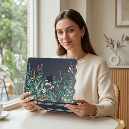 DONGKE Compatible with MacBook Neo 13 Inch Case 2026 A3404 A18 Pro chip & Touch ID, Plastic Hard Shell with Keyboard Cover, Screen Protector & Dust Plugs, Garden Floral - color: Garden Floral