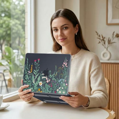DONGKE Compatible with MacBook Neo 13 Inch Case 2026 A3404 A18 Pro chip & Touch ID, Plastic Hard Shell with Keyboard Cover, Screen Protector & Dust Plugs, Garden Floral - color: Garden Floral