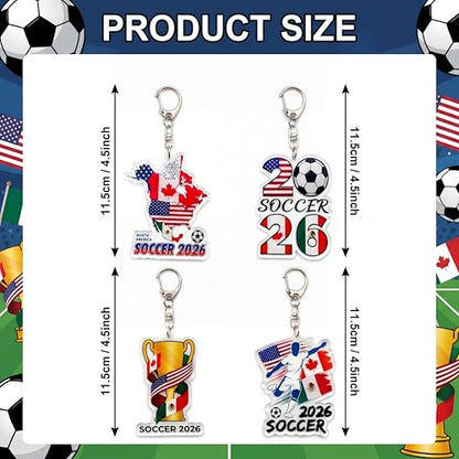 20 Pcs Soccer Keychains 2026 Soccer Party Favors Footable Gifts & Accessories for Fans, Party Favors, Game Day Giveaways
