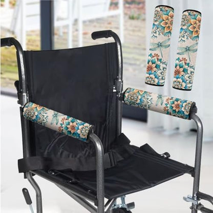 Wheelchair Armrest Covers Boho Dragonfly Wheelchair Accessories Chair Arm Pads Universal for Wheelchair Armrests Office Transport Chairs Scooters - color: Boho Dragonfly