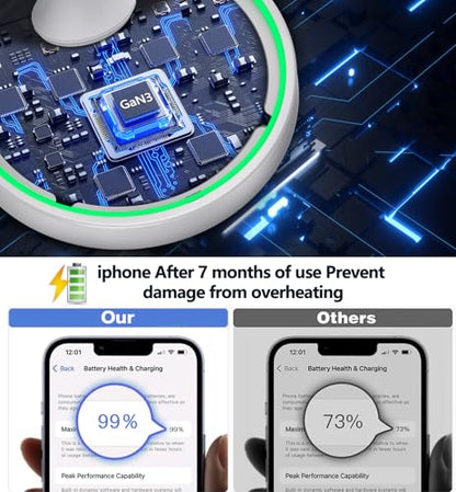 Magnetic Wireless Charger Stand 15W Fast Mag-Safe Charger for iPhone 17 /17 pro/ 17 Air/ 17 pro max 16/15/14/13/12 Series Magnet Wireless Charging Station/Pad with Sleep-Friendly Light for AirPods - color: Magnetic White