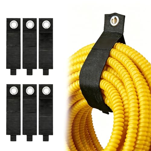 Extension Cord Holder, 6 PCS Extension Cord Strap, Cable Organizer Straps for Cords Hoses, Heavy Duty Cord Wrap Keeper with Grommet for Hanging, Suitable for Cords (XL) - size: 17"(6-Pack)