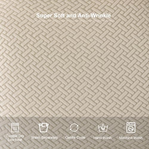 Genina Seat Covers for Dining Room Chair Seat Slipcovers Kitchen Chair Covers (Beige, 2 Pcs) - color: Beige, size: 2 PCS