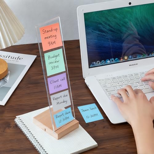 2PCS Monitor Memo Board Portable Monitor Sticky Note Holder Computer Screen Message Board Holder Detachable Acrylic Sticky Note Board Messadge Remider - color: White