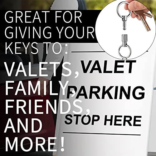 FEGVE Titanium Quick Release Swivel Keychain, Pull Apart Detachable Keychain Heavy Duty Car Key Holder with Key Rings - color: Grey 1 Pack