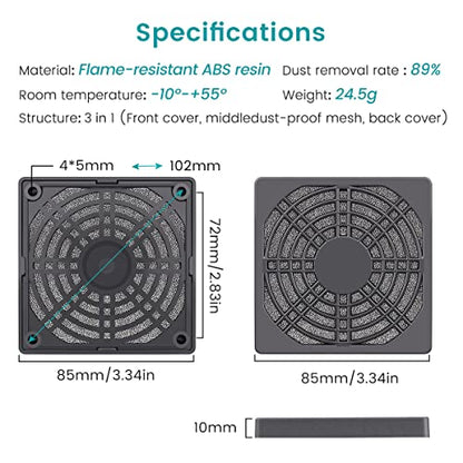 Wathai 80MM PC Fan Dust Filter Cover Computer Mess 4 Pack - style: 80mm Plastic