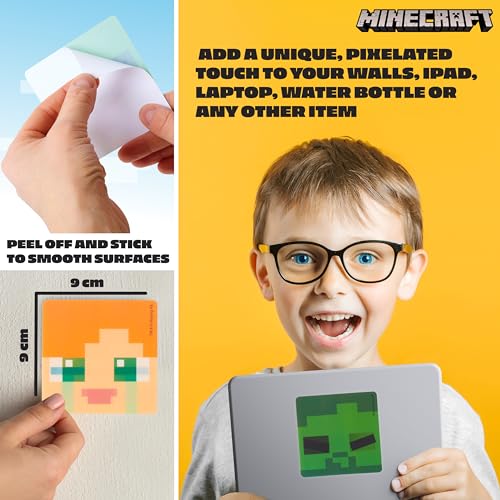 Minecraft Lenticular Motion Stickers with Five Pack 3D Laptop Decal Stickers for Gaming Boys Girls Gamer Gifts for Kids