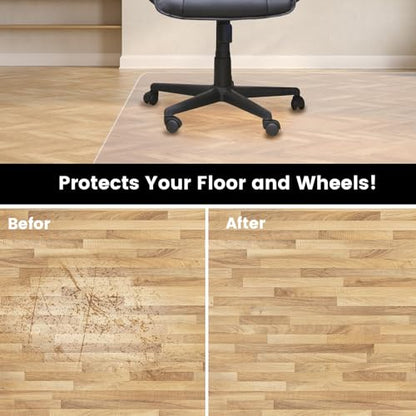 Clear Chair Mat for Hardwood Floors 36"x48" - Office Desk Chair Mat Protector Easy Glide for Rolling Chairs, Home & Computer Use - size: 48"x36"