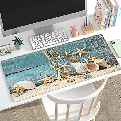 31.5x11.8 Inch Non-Slip Long Extended Large Gaming Mouse Pad with Stitched Edges XL Laptops Keyboard Mouse Mat(Starfish) - color: Sea Star