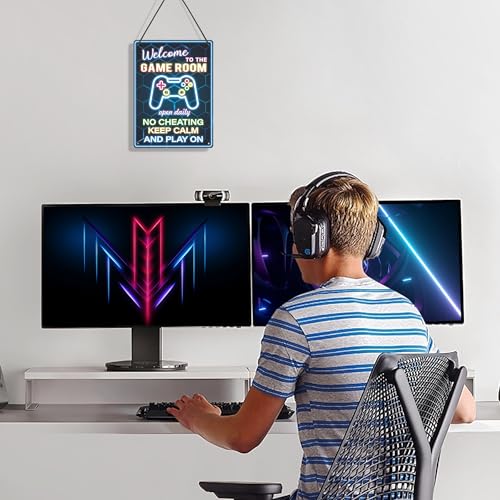 Game Room Neon Wall Art Decor for Boys-Cool Video Game Themed Sign,Gaming Poster for Teen Boy Bedroom, Gamer Gift for Son, Friends, Game Lover（11 * 8inches，Rope Included）