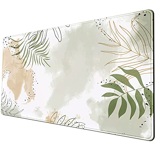 Keyboard mat Kawaii Mousepad Matcha Green Plant Abstract Accessories Desk pad Mouse mat for Desktop Gamer Girl Office Accessories for Women Pink Desk Organizer Large Gaming Pads … - color: A-matcha Green