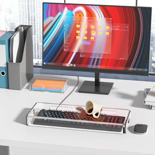 BEEGO Mechanical Computer Keyboard Cover - 2PCS Clear Acrylic Keyboard Cover Keyboard Dust Cover Mechanical Keyboard Cover Full Size Keyboard Protector - color: Clear, size: 2 PCS