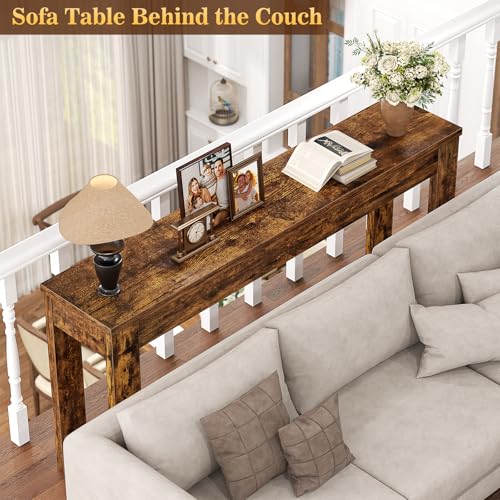 Armocity Console Table, 47" Farmhouse Wood Entryway Table, Sofa Tables Narrow Long Behind Couch, Entry Table for Entrance, Hallway, Living Room, Rustic Brown - color: Rustic Brown, size: 47"