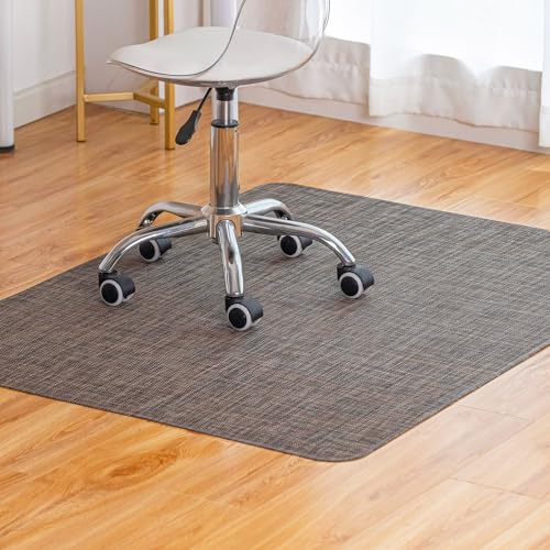 Baroyal Office Chair Mat for Hardwood Floor Under Desk Computer Rolling Chair Mat for Wood/Tile Floor Non-Slip Heavy Duty Desk Rug PVC Plastic Hard Floor Protector 36" x 48" (Dark Walnut) - color: Dark Walnut, size: 36" x 48"