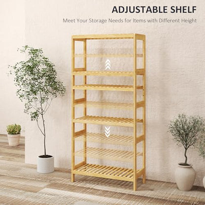 Bamboo Shelf,Bamboo Shelf Stand Utility Storage Shelf Multifunctional Bathroom Kitchen Living Room Holder Plant Flower Stand (5-Tier) - size: 5-Tier-1