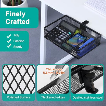 Clip-on Drawer organizers, desk organizer,can be clipped around the table to store small items. (Black - Big), Bronze Gold - style: Black - Big