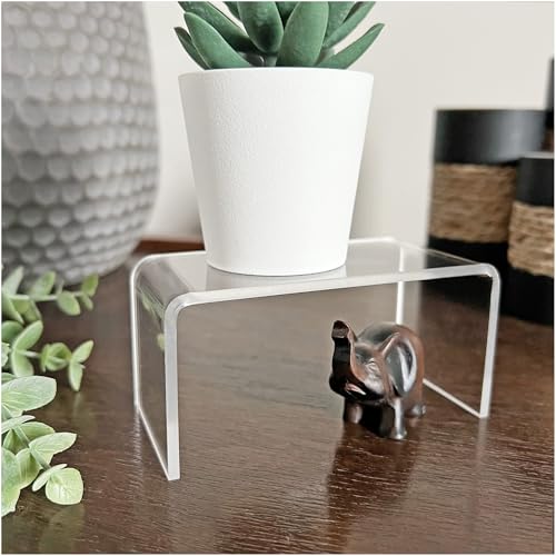 Plymor Clear Acrylic Rectangular Display Riser, 2" H x 4" W x 2" D (1/8" thick) - size: 2" x 4" x 2"