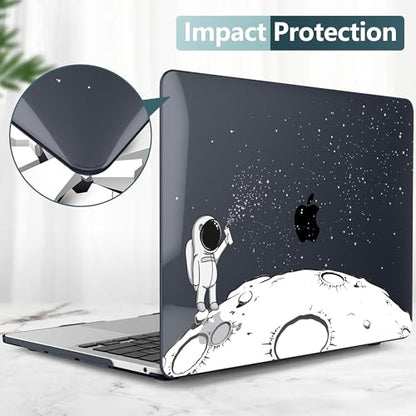 DONGKE Compatible with MacBook Pro 13 inch Case 2024 2023-2020 Release A2338 M2/M1 A2251 A2289 with Retina Display & Touch ID, Plastic Hard Shell & Keyboard Cover & Screen Film - Astronaut - color: Astronaut