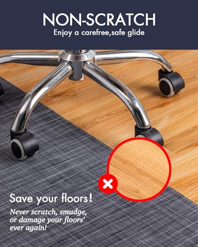 Baroyal Office Chair Mat for Hardwood Floor Under Desk Computer Rolling Chair Mat for Wood/Tile Floor Non-Slip Heavy Duty Desk Rug PVC Plastic Hard Floor Protector 48" x 60" (Cool Grey) - color: Cool Grey, size: 48" x 60"