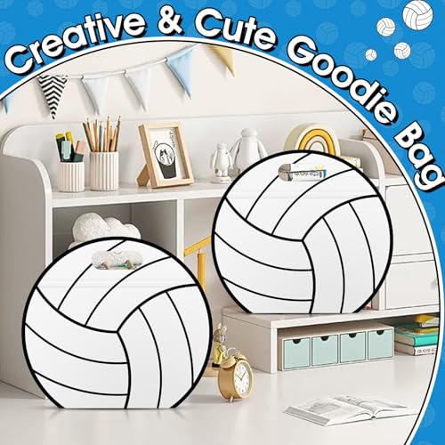 AKAIXI 24pcs 3.5Mil Thickened Volleyball Gift Bags Reusable Sealed Bags | with Handle Stand-up Volleyball Treat Bags for Volleyball Coach Team and Volleyball Mom, Party Favor Birthday Gifts Supplies - color: Volleyball