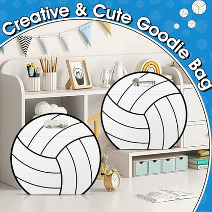 AKAIXI 24pcs 3.5Mil Thickened Volleyball Gift Bags Reusable Sealed Bags | with Handle Stand-up Volleyball Treat Bags for Volleyball Coach Team and Volleyball Mom, Party Favor Birthday Gifts Supplies - color: Volleyball