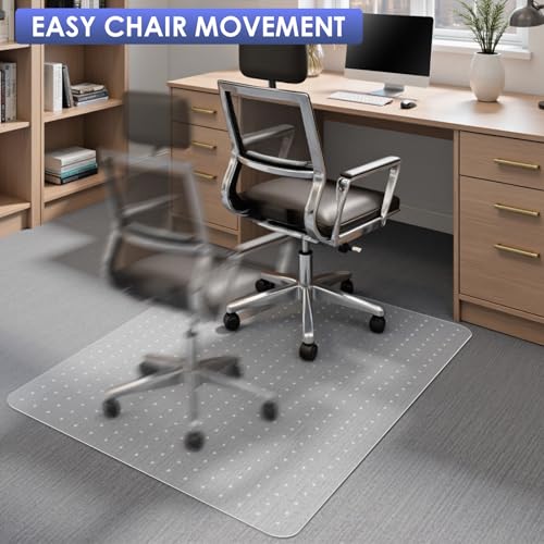 Kuyal Office Chair Mat for Carpet, 2 Pack 32x 49 Clear Heavy Duty Computer Chair Mat, Under Desk Protector Carpeted Floors Mat, Easy Chair Movement,Ship Flat - size: 32" X 49" 2Pack