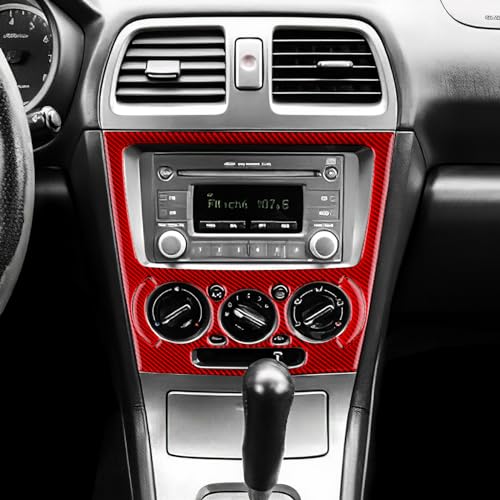 AIRSPEED for Subaru Impreza 2005 2006 2007 Center Screen AC Button Frame Cover Carbon Fiber Center Console Air Condition Button Interior Trim Accessories, Red - color: AC Button Frame Red