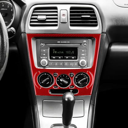 AIRSPEED for Subaru Impreza 2005 2006 2007 Center Screen AC Button Frame Cover Carbon Fiber Center Console Air Condition Button Interior Trim Accessories, Red - color: AC Button Frame Red