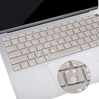 MOSISO Keyboard Cover Compatible with MacBook Air 13 inch 2022 2021 2020 Release A2337 M1 A2179 Retina Display with Touch ID Backlit Magic Keyboard, Waterproof Protective Silicone Skin, Rock Gray - color: Rock Gray