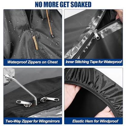 Mobility Scooter Rain Cover, 420D Oxford & EVA Fabric Electric Vehicle Rain Covers, Mobility Scooter Cover Waterproof Outdoor Wheelchair Poncho, Rain Poncho Cycling Jacket Suit