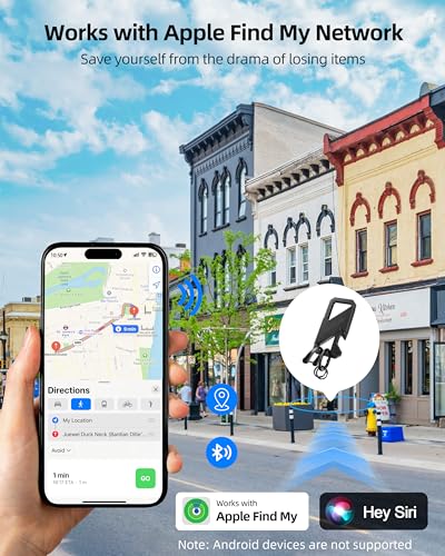 Keychain, Works with Apple Find My, Heavy Duty Keychain Bottle Opener, Carabiner Car Key Chains for Men & Women, Car Key Fob Holder, Anti-Lost Keys Tracker, Smart Keys Finder, Rechargeable, Black - color: Black