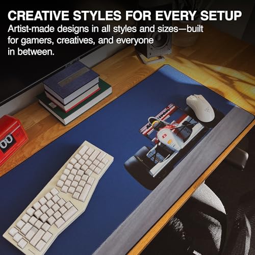 MPCO. Original Large Gaming Desk Mat – 36" x 17" Aeroglyde Racing Series British Gp Full Desk Mouse Pad for Smooth Precision – Non-Slip, Washable Extra-Large PC Mouse Pad for Gaming Sessions - color: Aeroglyde British Gp