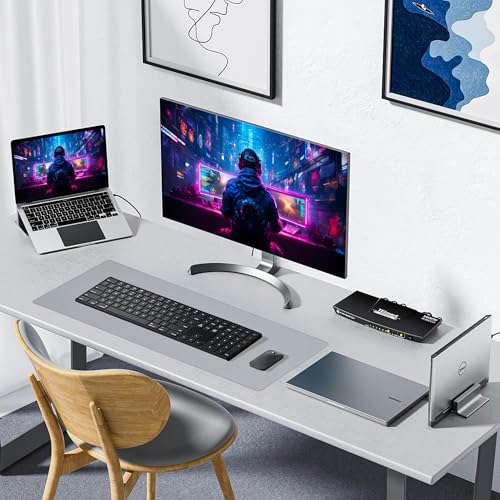 ALOANES Waterproof Gaming Mousepad Large Mouse Mat Non-Slip Rubber Base | Desk pad Keyboard Desk Mat for Computer, Office Home, Gray Mat Large(27.6"x11.8"x0.12") - color: 00- Gray, size: 27.6L x 11.8W inches
