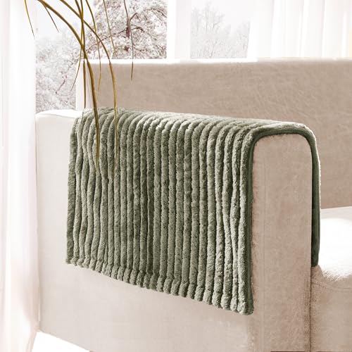 100% Waterproof Couch Arm Covers 2pcs, Fuzzy Chair Arm Covers Thick Soft Recliner Chair Armrest Protectors, Non-Slip Couch Armrest Cover Pet mats for Sofa (Sage Green, 22" x 22" 2 Pack) - color: Sage Green, size: 22" x 22" 2 Pack