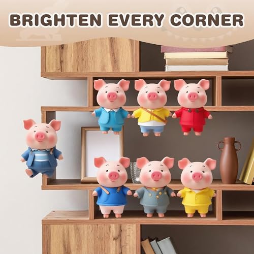 Doll Stand for Cabinet Edge 4Pack | Neck grip design fits 3-7" Labubu blind box figures, adjustable clamp suits panels 0.3-1.02" thick - color: PINK&PURPLE&TEAL