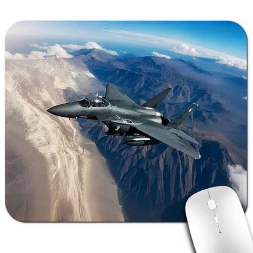 U.S Air Force Mouse Pad, Aviation F-15e Strike Eagle Patriotic Desk Mat | Airplane Fighter Jet Aircraft for Military Enthusiast, Anti-Slip Rubber Base, Smooth Surface, Cute Office/Gaming Mousepad - color: Color_CNak