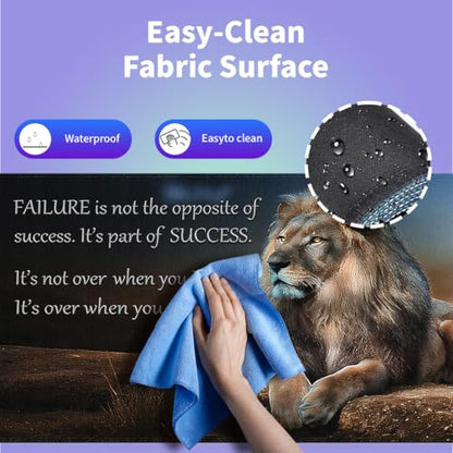 Large Gaming Extended Mouse Pad (31.5" x 15.8") - Majestic Lion at Rest Inspirational Quote About Success Motivational Words, Extra XXL Office Accessories, Premium Stitched Anti-Slip Desk Mat - color: Lion Quotes