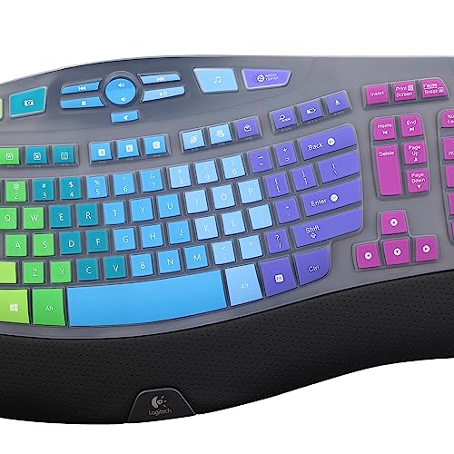 Logitech Keyboard Cover for K350, MK570, MK550 - Protective Skin - Rainbow - color: Rainbow
