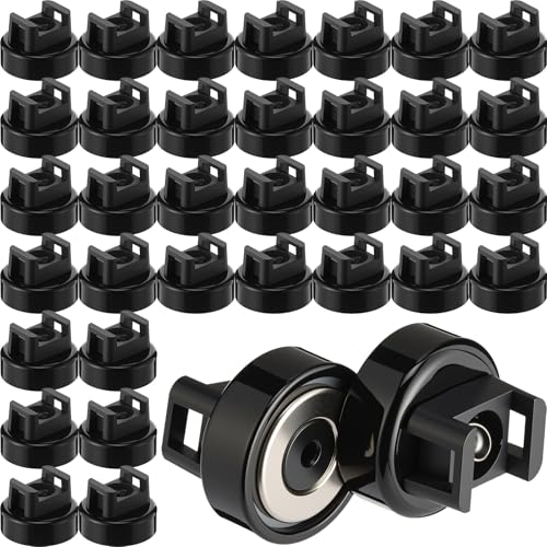 Yookeer 36 Pieces Magnet Zip Tie Mount 22 mm Heavy-duty Magnetic Zip Tie Mounts 22LBS Strong Multipurpose Wire Cable Holder Mount for Home Office Wire Management Marine Electrical Wiring