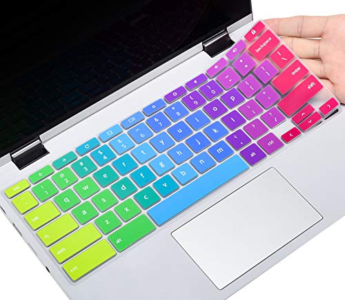 Colorful Keyboard Cover for Lenovo IdeaPad Slim 3 Chromebook 14", Lenovo Chromebook Flex 3 11"/IdeaPad 3 11.6, Flex 5 5i 13/ Spin X360 2-in-1/C330 C340 100e 300e 500e 11.6, Rainbow - color: Rainbow