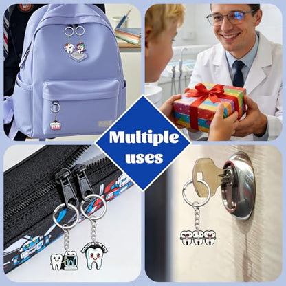 Keychains Bulk,Funny Key Chain for Prizes Incentives Holiday Gifts Birthday Party Favors - color: 20pcs Tooth Keychains