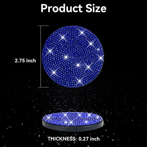 SINGARO Bling Cup Holder Coasters for Car, 2PCS Universal Non-Slip Cup Holder, Embedded Decorative Coasters, Shiny Crystal Car Interior Accessories Gifts for Women (Blue) - color: Blue, size: 2PCS