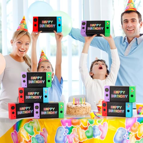 Adecortalk Video Game Party Favor Boxes 16 Pcs Gamer On Theme Gifts Boxes Happy Birthday Party Favor Boxes for Boys Kid Video Game Birthday Goodie Candy Treat Bags Gamer Party Decorations