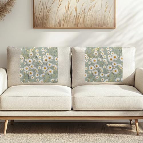 Headrest Covers for Recliners Daisy Head Rest Cover for Recliner Easy to Install Headrest Slipcovers Covers Pet Scratch Resistant Sofa Headrest Covers 2 Pack - color: Daisy