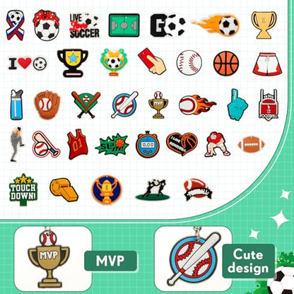 Batiyeer 36 Pack Basketball Keychains Bulk Basketball Party Favors Sports Key Chains Funny Ball Key Ring for Women Men Sport Team Players Birthday Carnival Prizes Gift Fillers - style: Sport